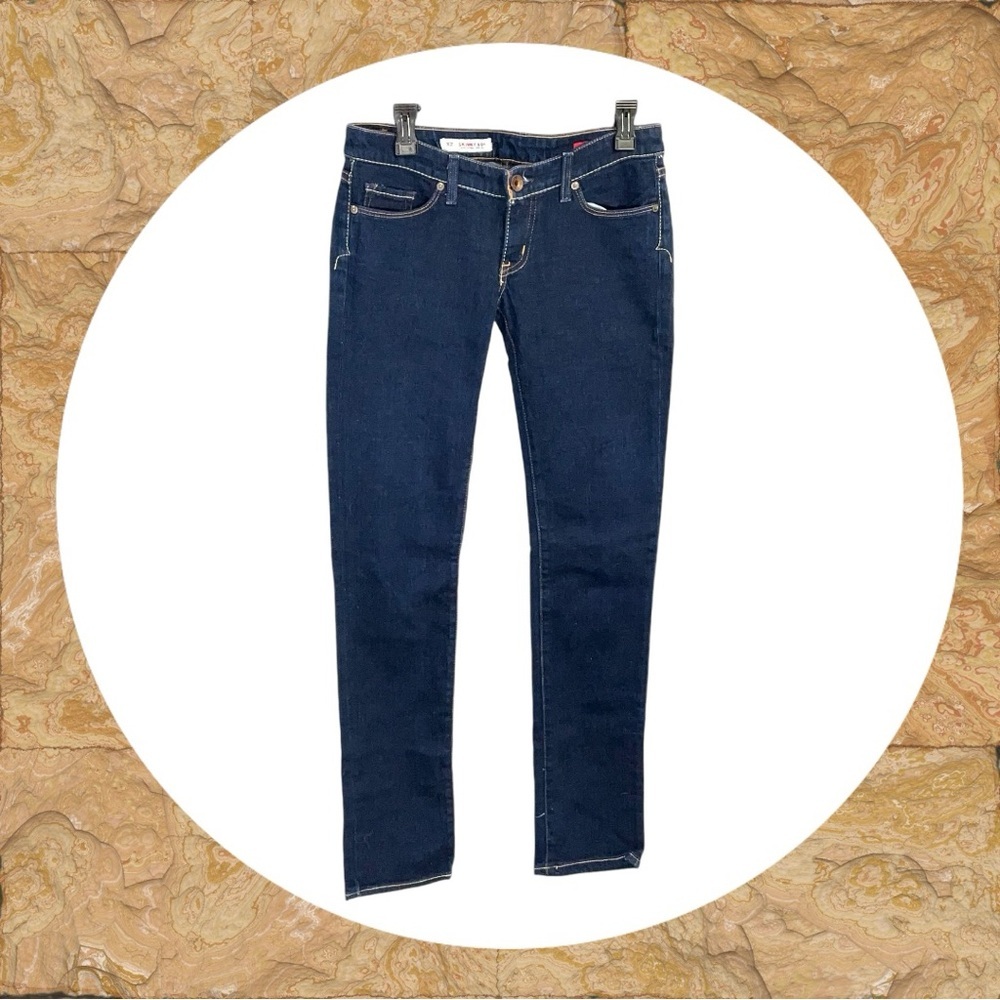 X2 Quality Denim Skinny Ultra Low Rise Blue Jeans Women 4 Long